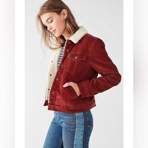 Levi’s Red Corduroy Sherpa Lined Jacket Womens Snap Button - Small